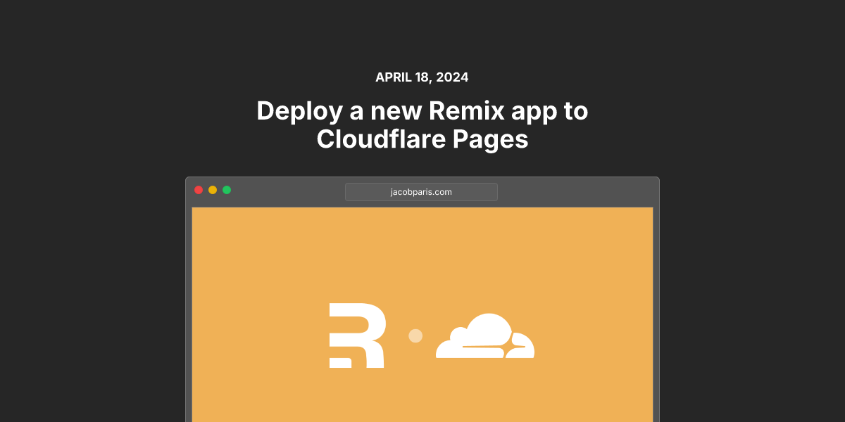 Deploy a new Remix app to Cloudflare Pages