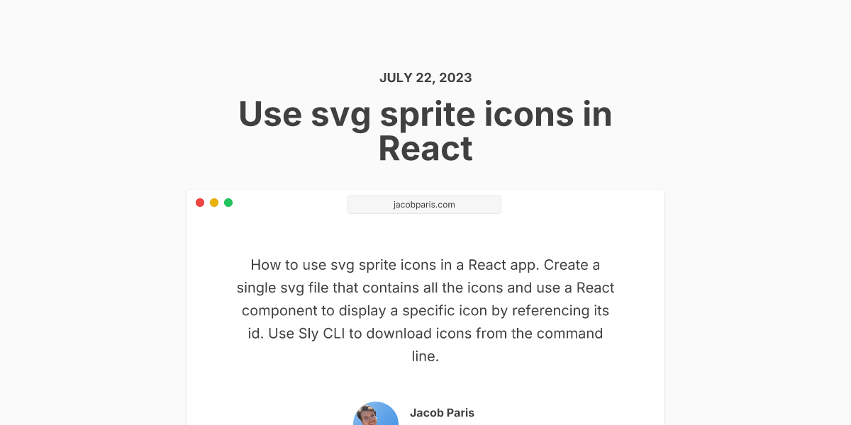 Use Svg Sprite Icons In React